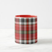 Mug Noël Matin Rouge Blanc Tartan Plaid (Centre)