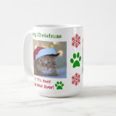 Mug Noël Meilleur Chat Maman Ever Pet Photo (Devant gauche)