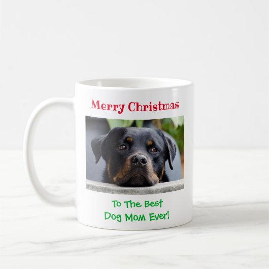 Mug Noël Meilleur chien Maman Jour animal de compagnie (Gauche)