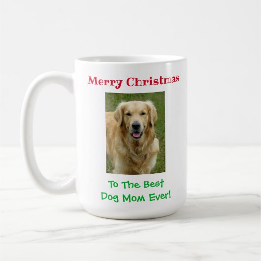 Mug Noël Meilleur chien Maman Jour animal de compagnie (Gauche)