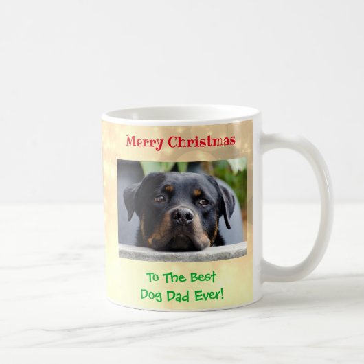 Mug Noël Meilleur Chien Papa Jamais Pet Photo (Droite)
