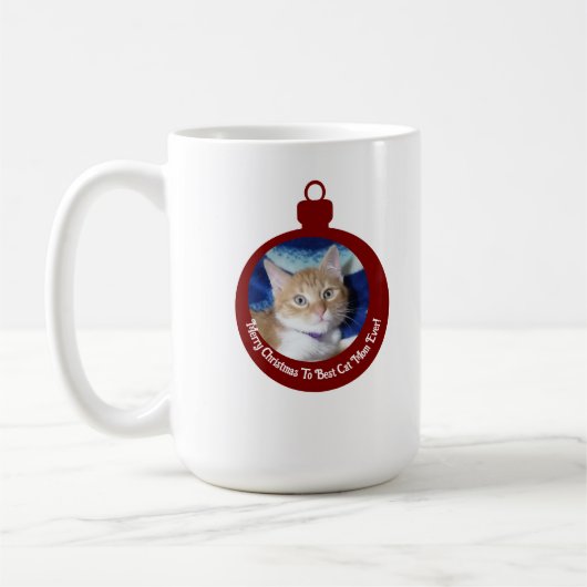 Mug Noël, Meilleure Maman de Chat , Photo de Chat ,  (Gauche)