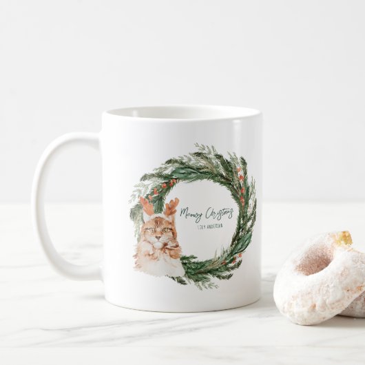 Mug Noël Meowy | Vacances Monogrammes (Avec donut)
