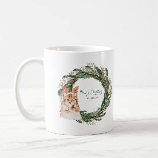 Mug Noël Meowy | Vacances Monogrammes (Gauche)