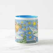 Mug Noël mignon avec lapin comme Père Noël sur Hibou (Centre)