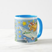 Mug Noël mignon avec lapin comme Père Noël sur Hibou (Devant droit)