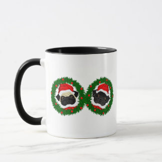Mug Noël mignon Carlin noir et Carlin de la faune Père