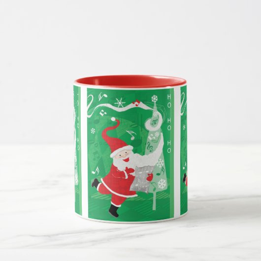 Mug Noël mignon, chant et danse Père Noël (Centre)