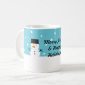 Mug Noël mignon de neige d'hiver de bonhomme de neige (Devant gauche)
