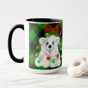 Mug Noël mignon ourson polaire, meilleur papa jamais