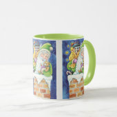 Mug Noël mignon, Père Noël à Chimney avec jouets (Devant droit)