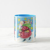 Mug Noël mignon, Père Noël avec chatons et chats ! (Centre)