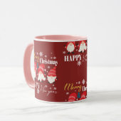 Mug Noël mignon petit nain rouge   (Devant gauche)