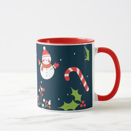 Mug Noël mignon Snowman Motif de vacances (Droite)
