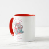 Mug Noël Mignonne Fille Sirène Nom personnalisé (Devant gauche)