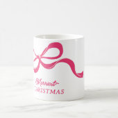 Mug Noël Moderne Classique Rose Rubans Vacances (Centre)