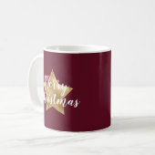 Mug Noël Moderne Étoile Dorée Bourgogne (Devant gauche)