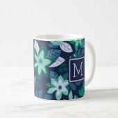 Mug Noël moderne Floral Vacances vertes (Devant droit)