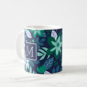 Mug Noël moderne Floral Vacances vertes (Devant gauche)