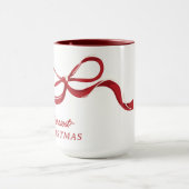Mug Noël moderne Rétro Red Bows (Centre)