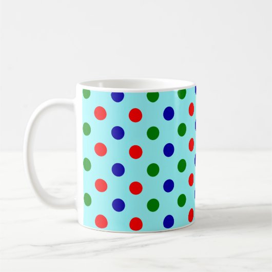 Mug Noël - Motif Pois rouge, vert et bleu (Gauche)