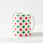 Mug Noël - Motif Pois vert et rouge (Devant droit)