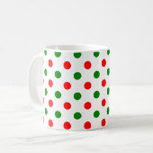 Mug Noël - Motif Pois vert et rouge (Devant gauche)