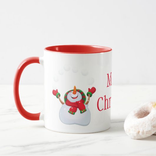 Mug Noël Mug-Snowman-Joyeux Noël (Avec donut)