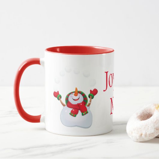 Mug Noël Mug-Snowman-Joyeux Noel/Joyeux Noël (Avec donut)