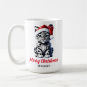 Mug Noël Neige Père Noël mignonne Neige Leopard Cub (Gauche)