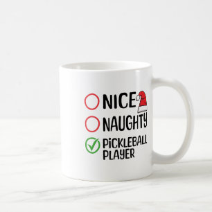 Mug Noël Nice Naughty Pickleball Player Liste de Noël