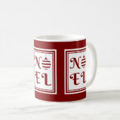 Mug NOEL Noël Vacances Rouge et Blanc (Devant droit)