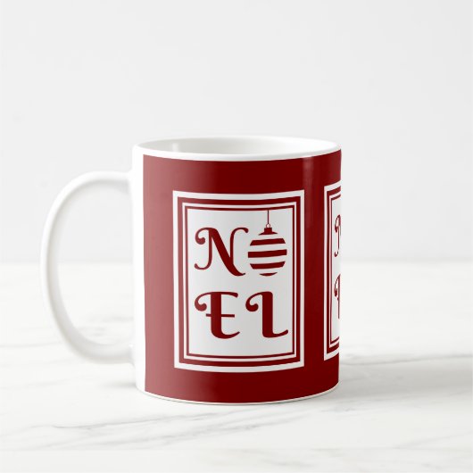 Mug NOEL Noël Vacances Rouge et Blanc (Gauche)
