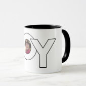 Mug Noël noir et blanc (Devant droit)