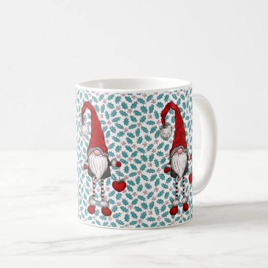 Mug Noël Nordic Gnome Mistletoe Motif (Devant droit)