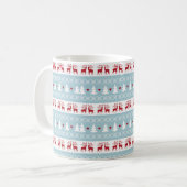 Mug Noël nordique Bleu Rouge Blanc Vacances (Devant gauche)
