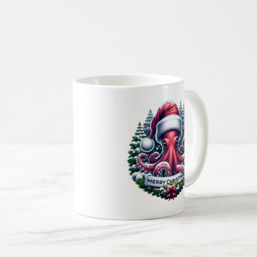 Mug Noël Octopus (Devant droit)