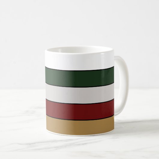 Mug Noël Or Vert Rouge Argent Et Blancs (Devant droit)