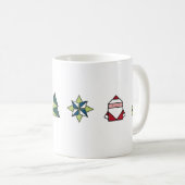 Mug Noël Origami blanc (Devant droit)