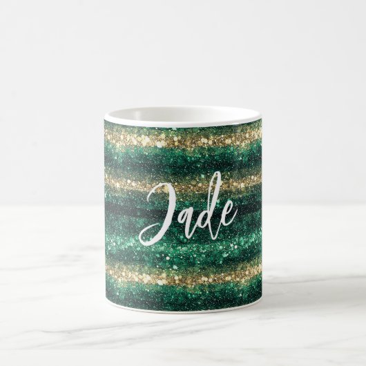 Mug Noël Pailleté Vert Or (Centre)