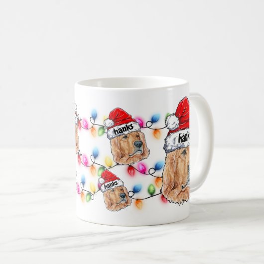 Mug Noël Père Noël Golden Retriever Amoureux des chien (Devant droit)