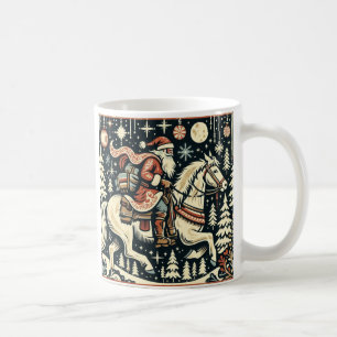 Mug Noël Père Noël Sur Le Village De Cheval Thru