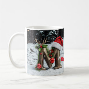 Mug Noël personnalisé avec nom et initiale personnalis