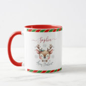 Mug Noël personnalisé Cerf visage Noël (Gauche)