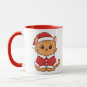 Mug Noël personnalisé Chat Santa Mignon (Gauche)