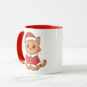 Mug Noël personnalisé Chat Santa Mignon (Devant gauche)