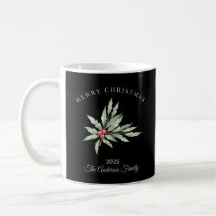 Mug Noël personnalisé cranberry riche nature élégant