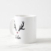 Mug Noël Personnalisé Des Antlers De Cerfs (Devant gauche)