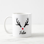 Mug Noël Personnalisé Des Antlers De Cerfs (Gauche)