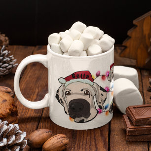 Mug Noël personnalisé Grand Dane Head Santa Hat Chien